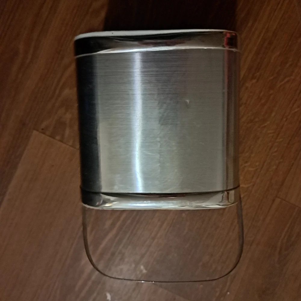 ELEGANT Vtg. 1950's Metallic Silver Rectangular ICE Bucket W/ LID